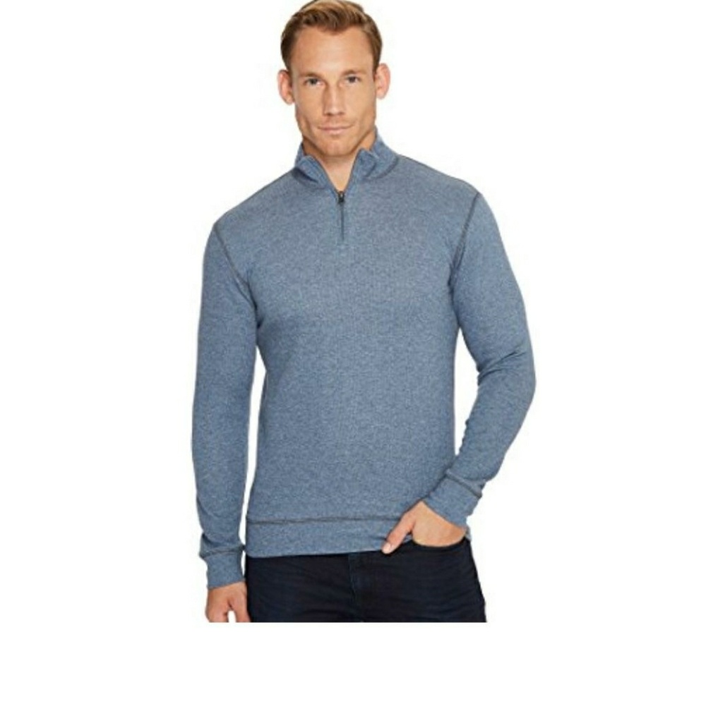 Vitange 1946 Blue 1/4 Zip Up Long Sleeve Top